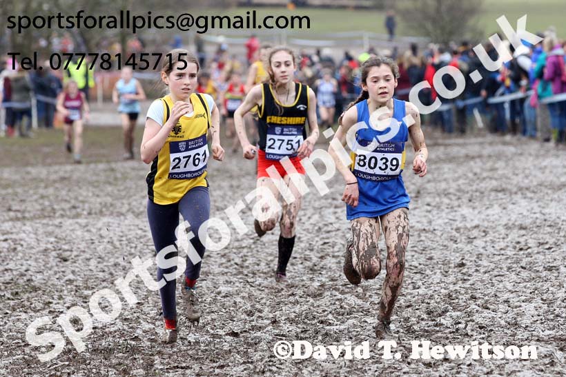 Girls under-13s 2018 British Inter Counties Cross Country Champs., Prestwold Hall, Loughborough. Photo: David T. Hewitson/Sports for All Pics